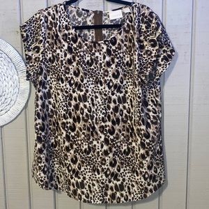 Chico’s leopard blouse‎ with zipper detail size 2